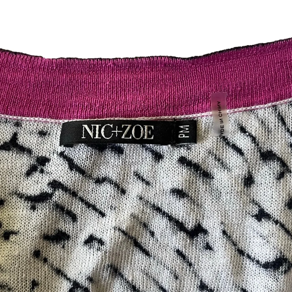 NIC + ZOE Black & White Patterned Pick-Up Cardy PM - Picture 3 of 7